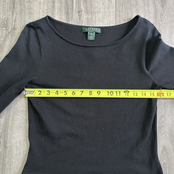 Lauren Ralph Lauren Knit Dress Women's Size Medium Black White Check Stretch - Picture 6 of 12